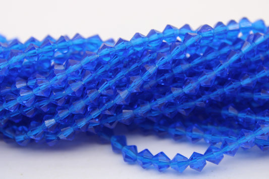 4mm Czech Crystal Bicone Beads, Embroidery Material, Jewelry supply, Capri Blue