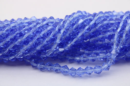 4mm Czech Crystal Bicone Beads, Embroidery Material, Jewelry supply, L.sapphire