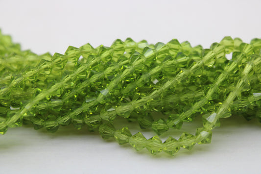 4mm Czech Crystal Bicone Beads, Embroidery Material, Jewelry supply, L.olivine