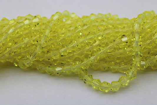 4mm Czech Crystal Bicone Beads, Embroidery Material, Jewelry supply, Jonquil