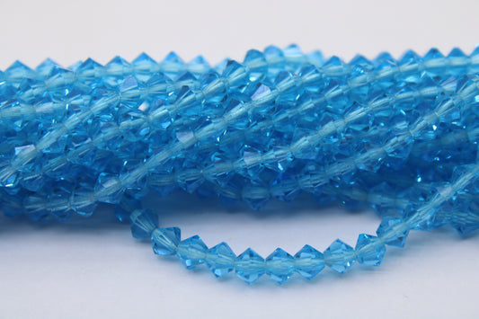 4mm Czech Crystal Bicone Beads, Embroidery Material, Jewelry supply, Aqua Bohemica