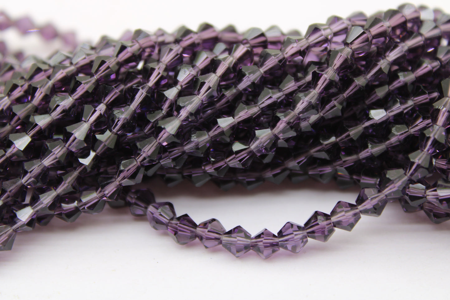 4mm Czech Crystal Bicone Beads, Embroidery Material, Jewelry supply, Amethyst