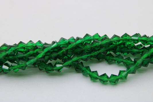 4mm Czech Crystal Bicone Beads, Embroidery Material, Jewelry supply, Emerald