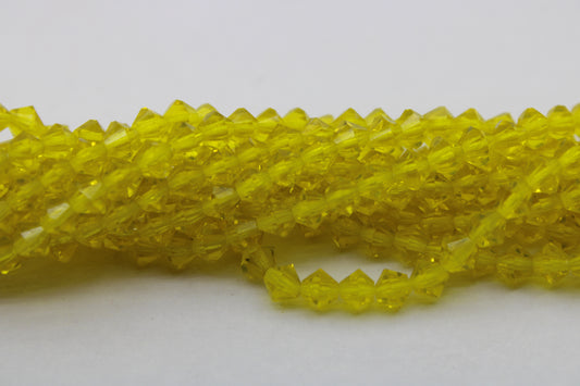 4mm Czech Crystal Bicone Beads, Embroidery Material, Jewelry supply, Citrine