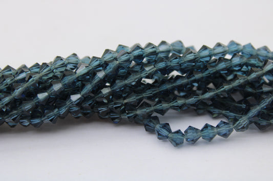 4mm Czech Crystal Bicone Beads, Embroidery Material, Jewelry supply, Montana Blue