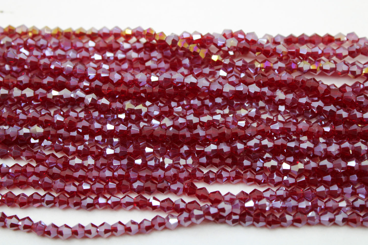 4mm Crystal Bicone Beads, Embroidery Material, Jewelry supply, Ruby Red AB