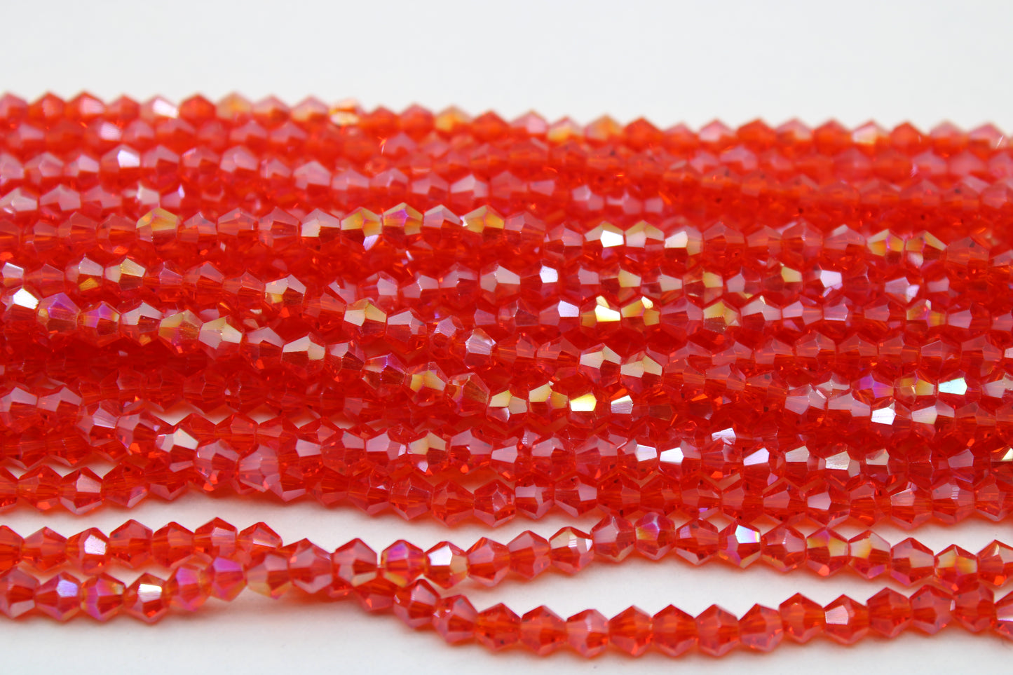 4mm Crystal Bicone Beads, Embroidery Material, Jewelry supply, Light Red AB