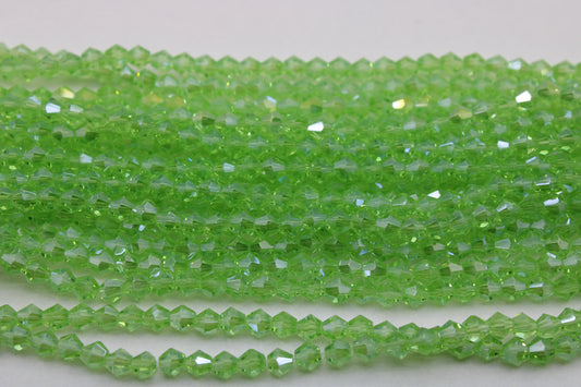 4mm Crystal Bicone Beads, Embroidery Material, Jewelry supply, Peridot AB