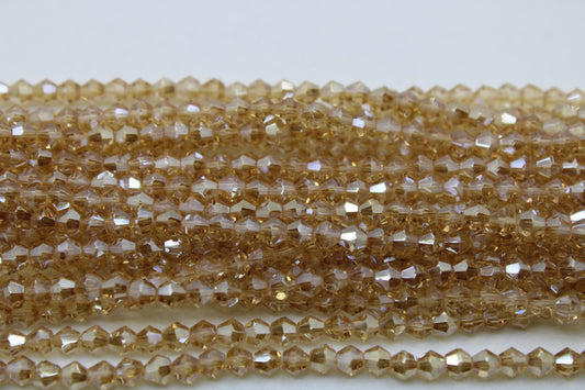 4mm Crystal Bicone Beads, Embroidery Material, Jewelry supply, Silk Gold AB