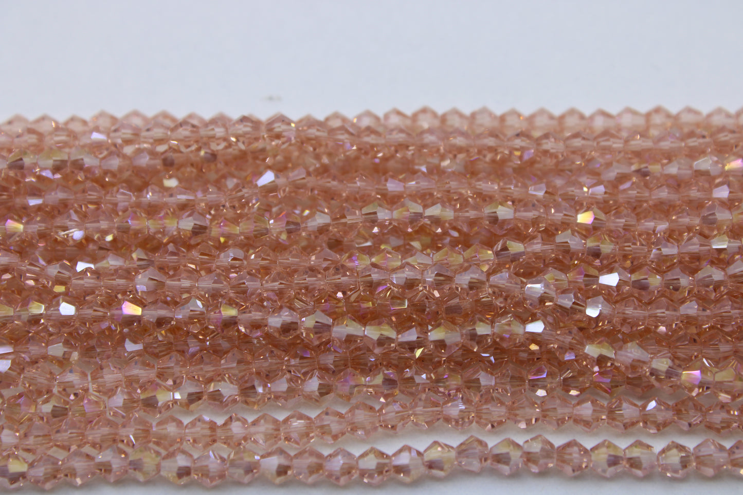 4mm Crystal Bicone Beads, Embroidery Material, Jewelry supply, Rose Peach AB