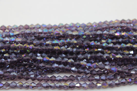 4mm Crystal Bicone Beads, Embroidery Material, Jewelry supply, Voilet AB