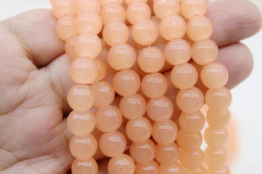 8mm Melon Glass Beads | High-Quality Beads for Embroidery and Jewelry Making