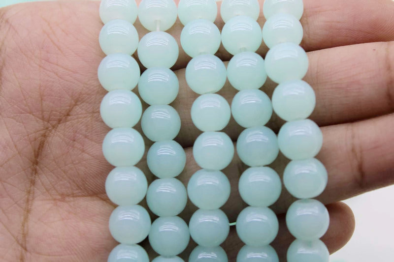 8mm Baby Blue Glass Beads | High-Quality Beads for Embroidery and Jewelry Making