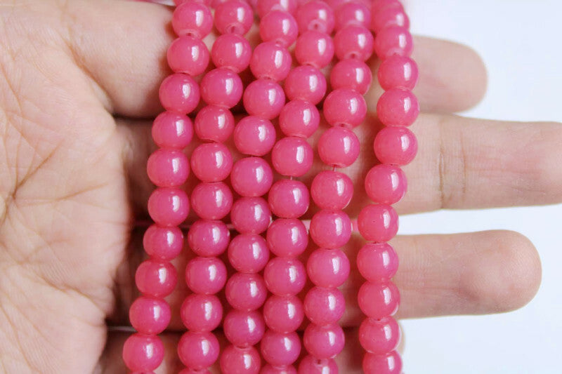 6mm Salmon Pink Glass Beads | High-Quality Beads for Embroidery and Jewelry Making