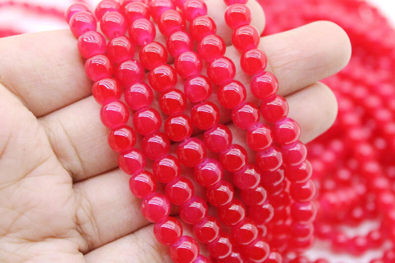 6mm Red Glass Beads | High-Quality Beads for Embroidery and Jewelry Making