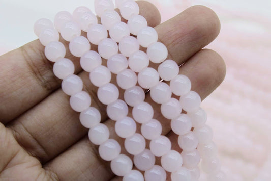 6mm Light Pink Glass Beads | High-Quality Beads for Embroidery and Jewelry Making