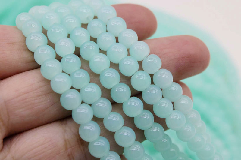 6mm Baby Blue Glass Beads | High-Quality Beads for Embroidery and Jewelry Making