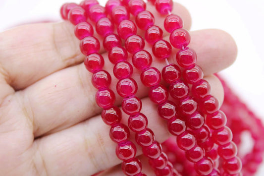 6mm Ruby Red Glass Beads | High-Quality Beads for Embroidery and Jewelry Making