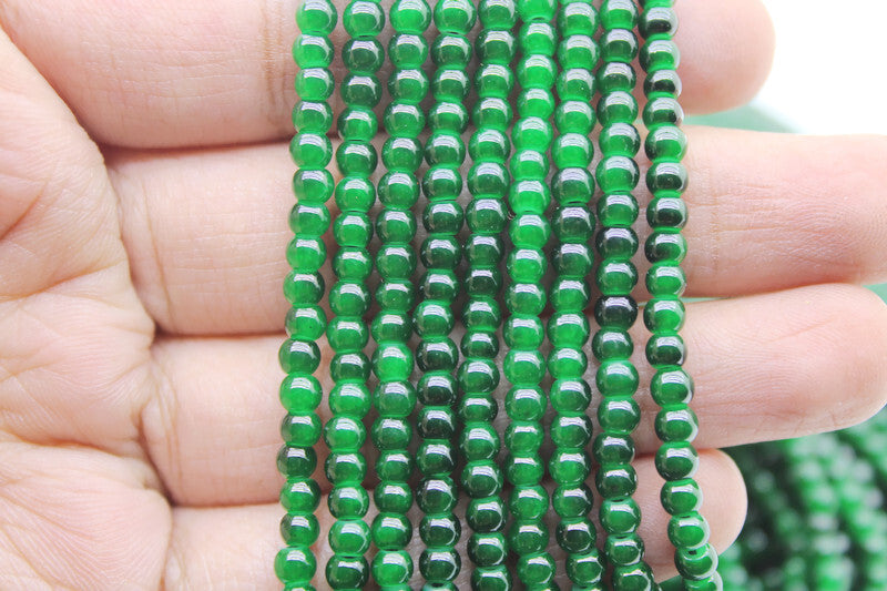 3 mm Dark Green Glass Beads | High-Quality Beads for Embroidery and Jewelry Making