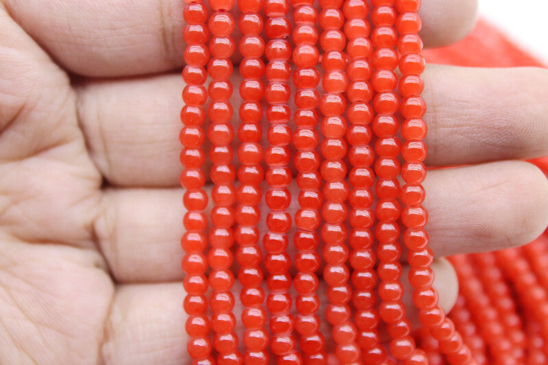 3 mm Orange Glass Beads | High-Quality Beads for Embroidery and Jewelry Making