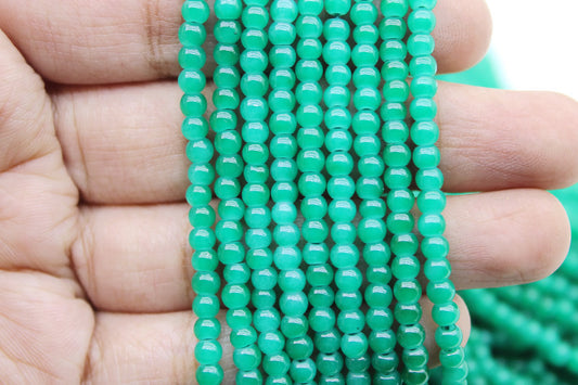 3 mm Green Glass Beads | High-Quality Beads for Embroidery and Jewelry Making