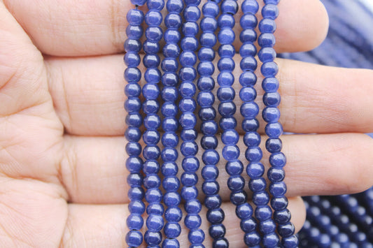 3 mm Dark Blue Glass Beads | High-Quality Beads for Embroidery and Jewelry Making