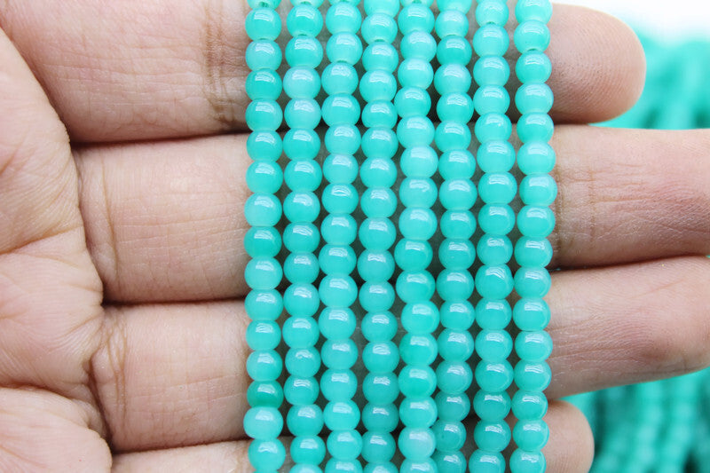 3 mm Turquoise Blue Glass Beads | High-Quality Beads for Embroidery and Jewelry Making