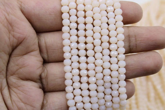 4mm Czech Rondelle Crystal Beads, Peach, 1 Strand, Superior quality beads, jewelry supply.