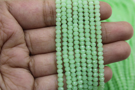 3mm Czech Rondelle Crystal Beads, Onyx Green, 1 Strand, Superior quality beads, jewelry supply.