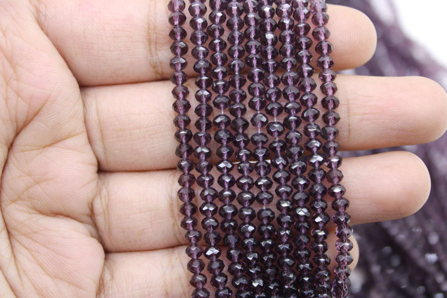 3mm Czech Rondelle Crystal Beads, Purple Transparent, 1 Strand, Superior quality beads, jewelry supply.