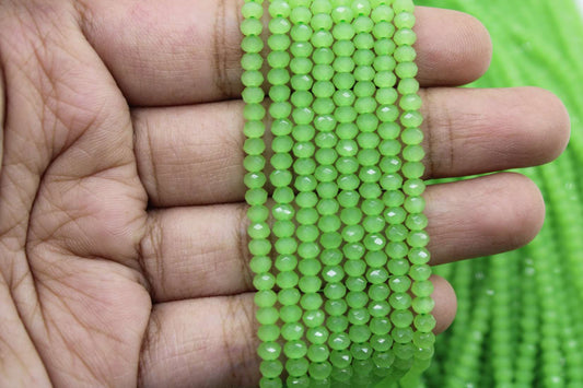 3mm Czech Rondelle Crystal Beads, Dark onyx Green, 1 Strand, Superior quality beads, jewelry supply.