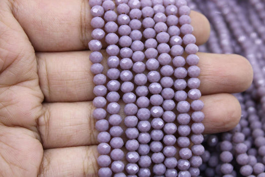 4mm Czech Rondelle Crystal Beads, Lavender, 1 Strand, Superior quality beads, jewelry supply.