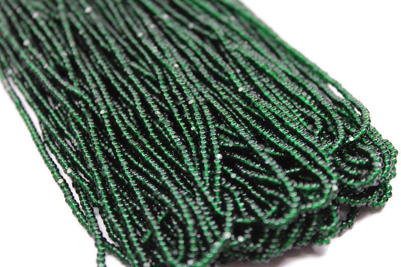 11/0 Charlotte true Cut Beads Tr. Bottle Green (2 Perfect Facets) 10/20/50/250/500 Grams, Embroidery Material, Jewelry Supply, Premium True Cuts, 50150