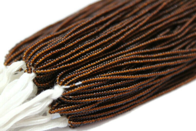 13/0 Preciosa Seed Beads, Tr. Brown, 1/3/5 Hanks, Czech Seed Beads, Embroidery Beads, Craft Supply, Jewelry Findings, 10140