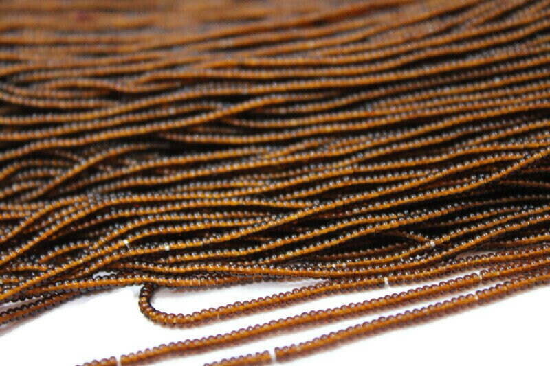 13/0 Preciosa Seed Beads, Tr. Brown, 1/3/5 Hanks, Czech Seed Beads, Embroidery Beads, Craft Supply, Jewelry Findings, 10140