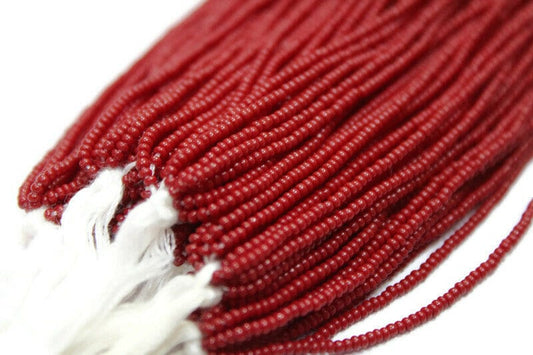 13/0 Preciosa Seed Beads. Opaque Red. 1/3/5 Hanks, Czech Seed Beads, Embroidery Beads, Craft Supply, Jewelry Findings, 93210