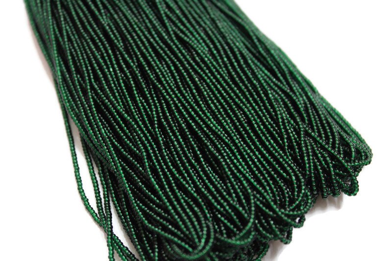 13/0 Preciosa Seed Beads, Tr. Bottle Green, 1/3/5 Hanks, Czech Seed Beads, Embroidery Beads, Craft Supply, Jewelry Findings, 50150