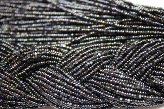 13/0 Charlotte True Cut Beads, Hematite Luster (2 Perfect Facets) 5/10/20/50/250/500 Grams, Embroidery Material, Jewelry Supply,Vintage Premium True Cuts