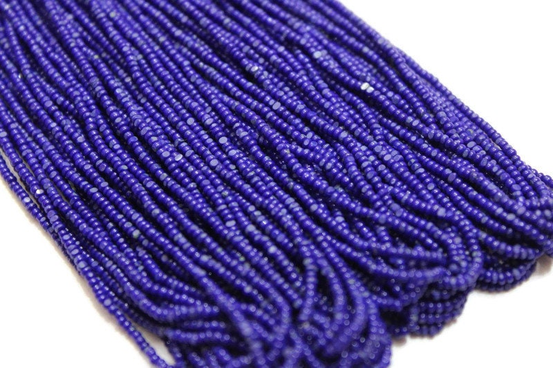 13/0 Charlotte Cut Beads. Op. Dark Blue, 1/3/5 Hanks, Preciosa Ornella Beads, Embroidery Beads, Craft Supply, Jewelry Findings, 33070.