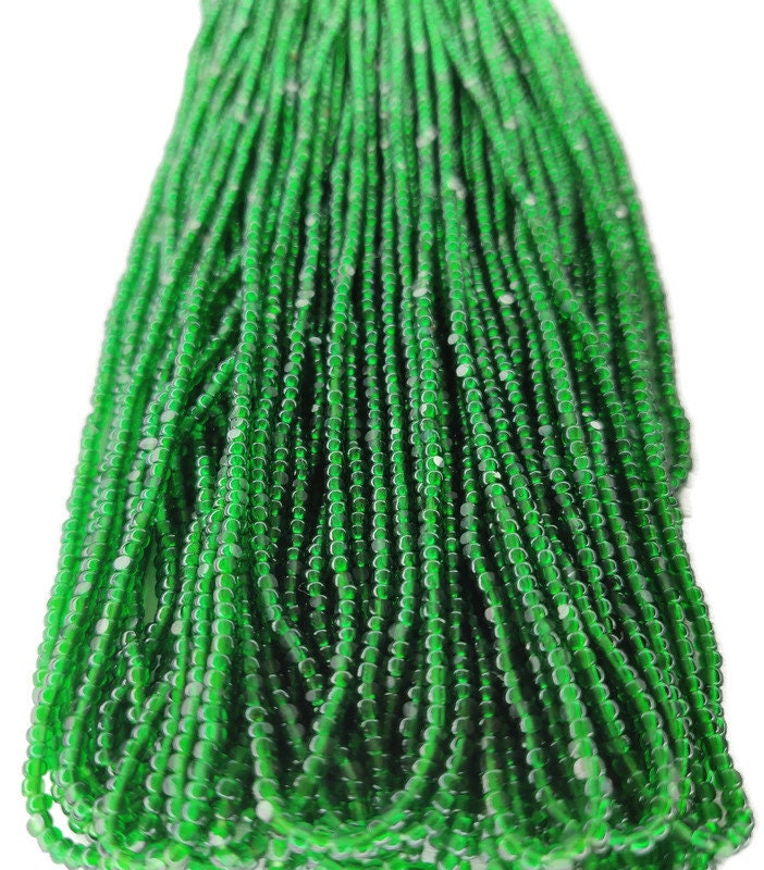 11/0 Charlotte true Cut Beads Transparent green (2 Perfect Facets)10/20/50/250/500 Grams, Embroidery Material, Jewelry Supply, Premium True Cuts, 50100