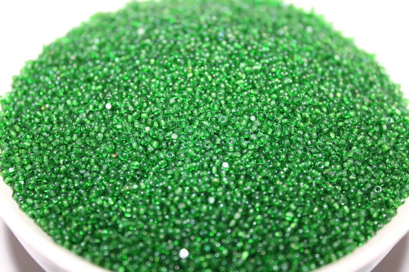 11/0 Charlotte true Cut Beads Transparent green (2 Perfect Facets)10/20/50/250/500 Grams, Embroidery Material, Jewelry Supply, Premium True Cuts, 50100