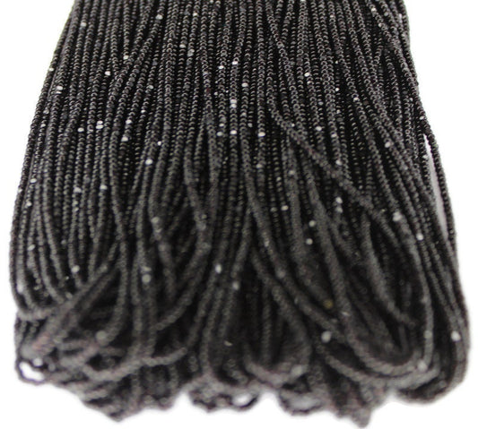 13/0 Charlotte True Cut Beads, Jet Black (2 Perfect Facets) 1/5/25/50/100 Hanks, Embroidery Material, Jewelry Supply, Vintage Premium True Cuts, 23980