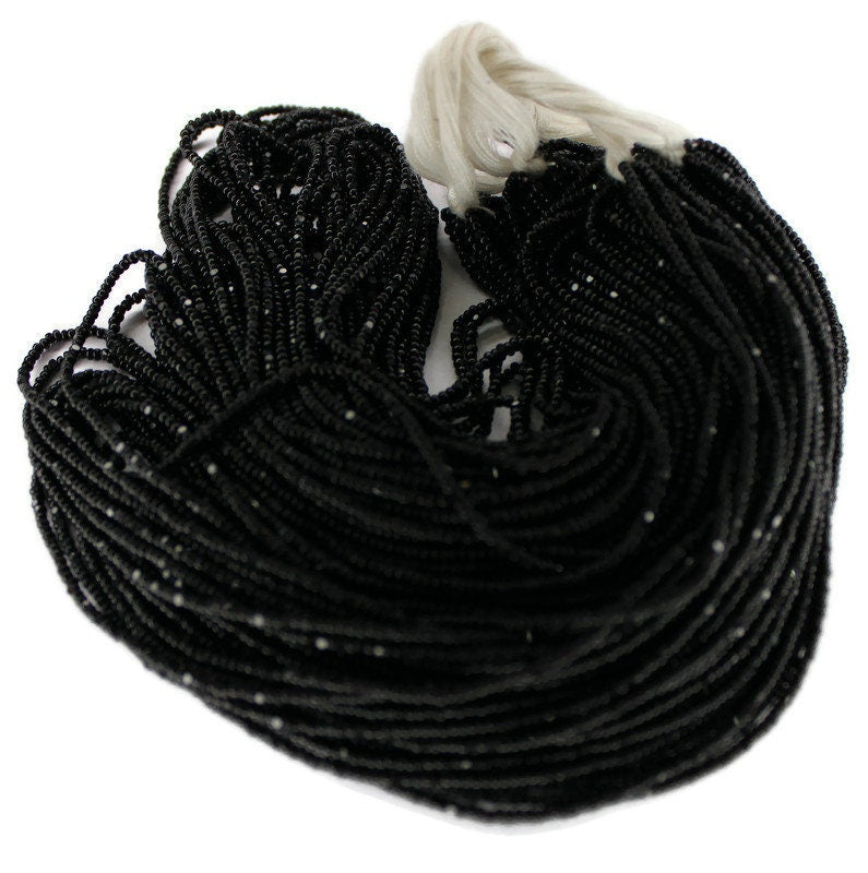 13/0 Charlotte True Cut Beads, Jet Black (2 Perfect Facets) 1/5/25/50/100 Hanks, Embroidery Material, Jewelry Supply, Vintage Premium True Cuts, 23980