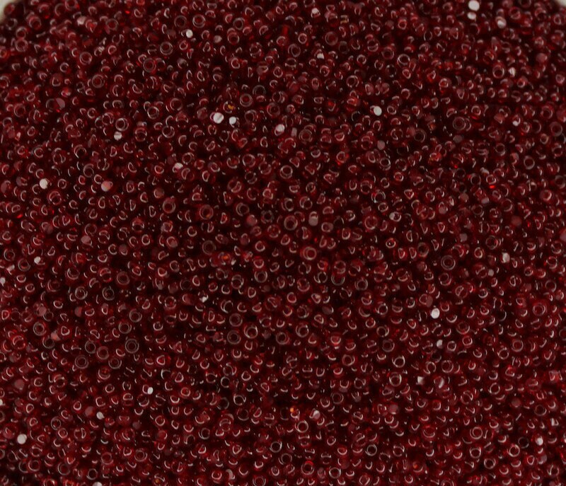 11/0 Charlotte true Cut Beads Transparent D. Red (2 Perfect Facets) 10/20/50/250/500 Grams. Embroidery Material, Jewelry Supply, Premium True Cuts, 90120