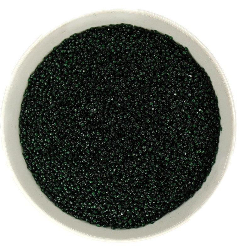 11/0 Charlotte true Cut Beads Tr. Bottle Green (2 Perfect Facets) 10/20/50/250/500 Grams, Embroidery Material, Jewelry Supply, Premium True Cuts, 50150