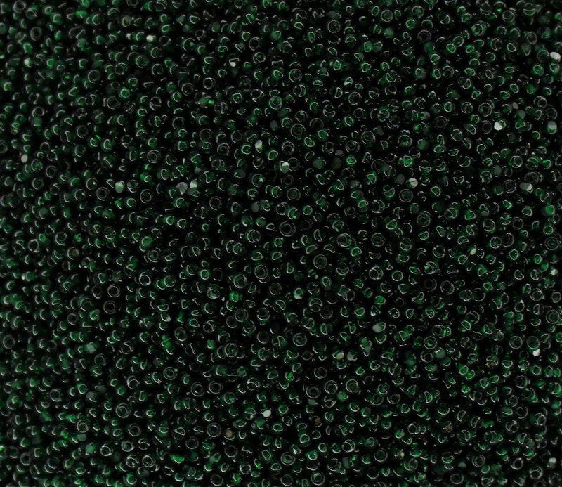 11/0 Charlotte true Cut Beads Tr. Bottle Green (2 Perfect Facets) 10/20/50/250/500 Grams, Embroidery Material, Jewelry Supply, Premium True Cuts, 50150