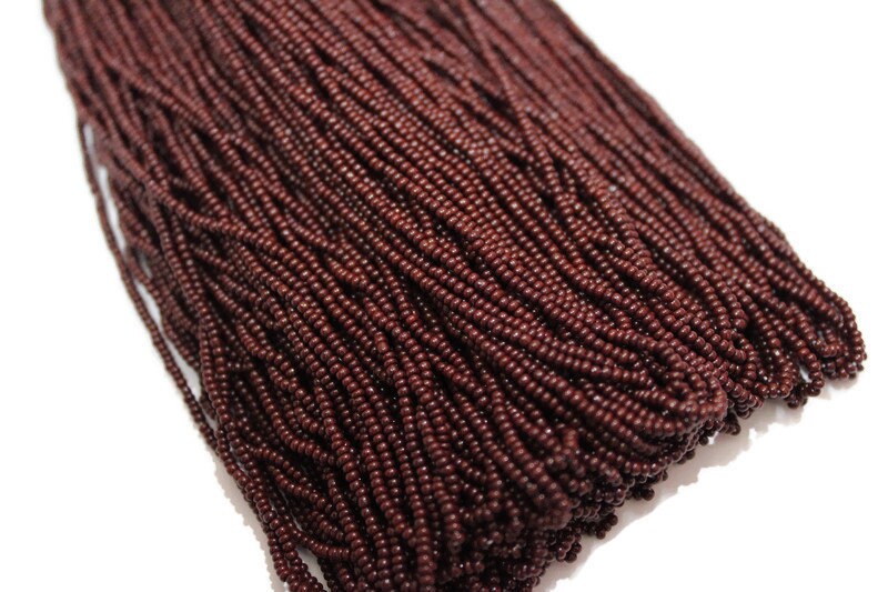 13/0 Preciosa Seed Beads, Reddish Brown, 1/3/5 Hanks, Czech Seed Beads, Embroidery Beads, Craft Supply, Jewelry Findings, 93310