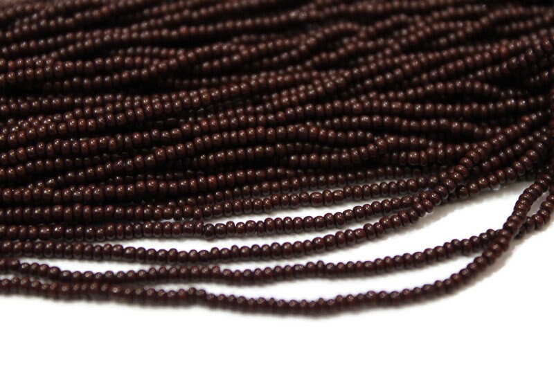 13/0 Preciosa Seed Beads, Reddish Brown, 1/3/5 Hanks, Czech Seed Beads, Embroidery Beads, Craft Supply, Jewelry Findings, 93310