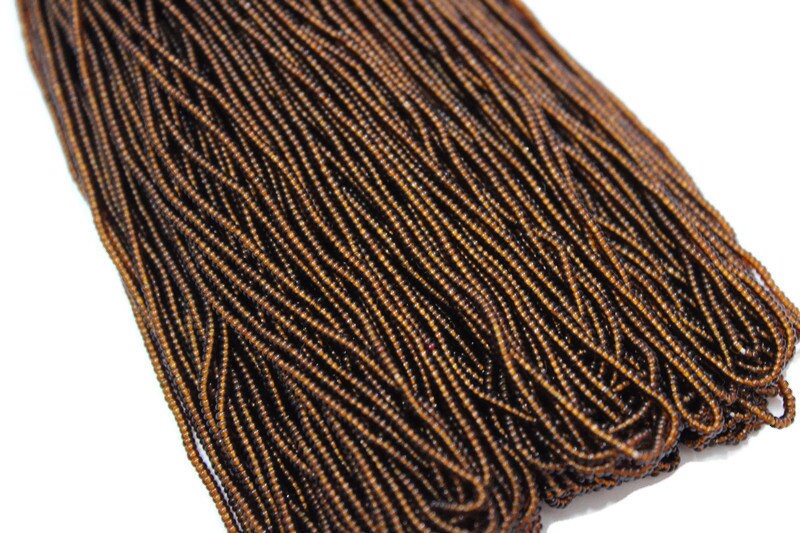 13/0 Preciosa Seed Beads, Tr. Brown, 1/3/5 Hanks, Czech Seed Beads, Embroidery Beads, Craft Supply, Jewelry Findings, 10140