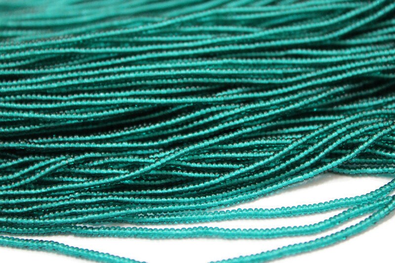 13/0 Preciosa Seed Beads, Tr. Sea Green, 1/3/5 Hanks, Czech Glass Beads, Embroidery Beads, Craft Supply, Jewelry Findings, 50710